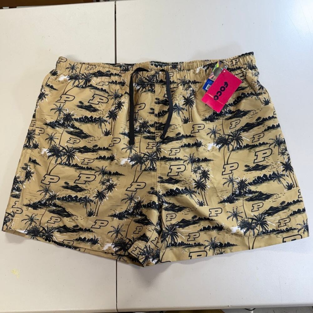 Purdue Boilermakers FOCO Island Palm Swim Trunks 2XL NWT